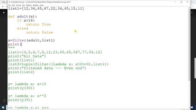 Python Lambda function | lambda filter() | lambda map() | lambda with list | lambda with tuple смотреть онлайн
