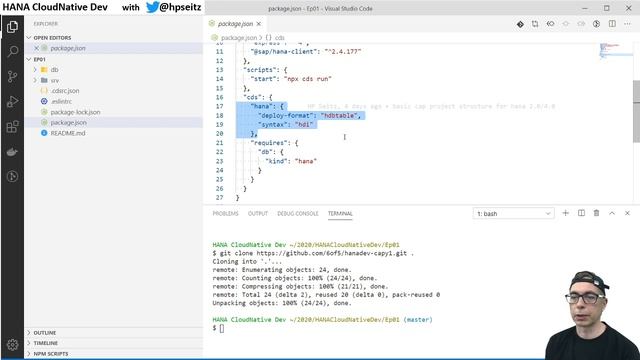 HANA CloudNative Dev Ep.1 - SAP HANA Express on Docker with CAP смотреть онлайн