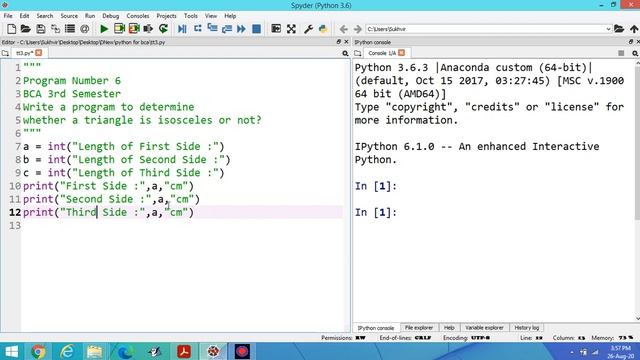 Python Lab Part 6 : Write a program to determine whether a triangle is isosceles or not? смотреть онлайн