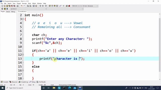 c program to check a character is vowel or consonant | Learn Coding смотреть онлайн