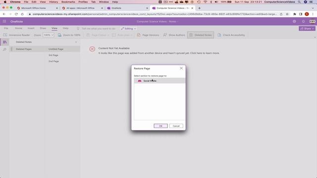 How to USE Microsoft OneNote for Office 365 On a Mac - Tutorial 4 - Recover Deleted Pages - New смотреть онлайн
