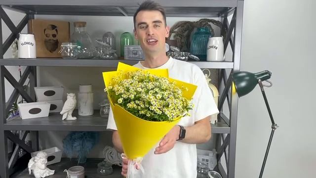 Букет из кустовых ромашек матрикария смотреть онлайн