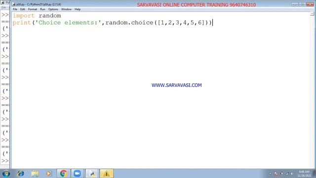 ONLINE PYTHON PROGRAMMING:PYTHON Random Number functions-DAY 20 #WWW.SARVAVASI.COM смотреть онлайн