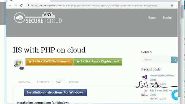 Secured IIS with PHP and IIS on Windows 2016 Deploy on Azure , AWS and Google Cloud Platform. смотреть онлайн