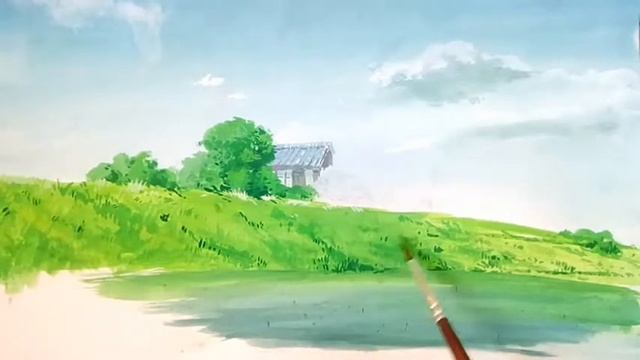 Studio Ghibli Background Painting In Poster Color