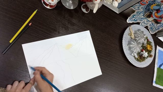 как просто нарисовать горный пейзаш смотреть онлайн