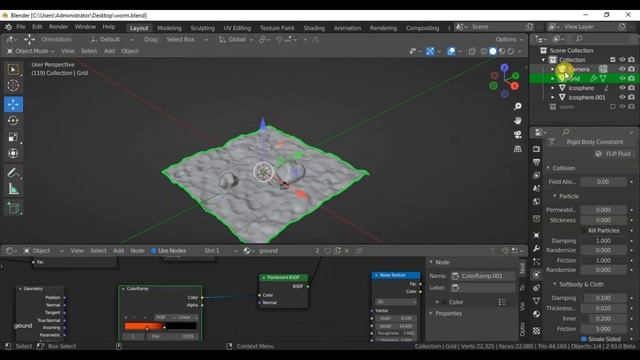 blender 2 93 living worms fluid particles tutorial- animation смотреть онлайн