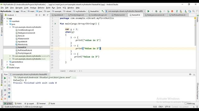 Kotlin in Hindi (Lecture 16), Nested-if , When - Full tutorial on Android App Development смотреть онлайн