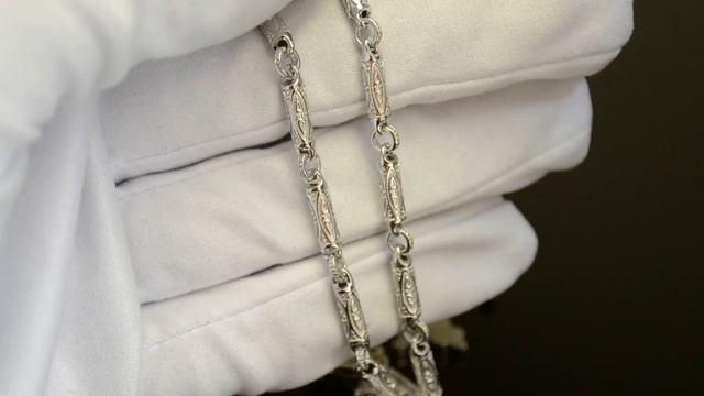 Армянский крест из белого золота на цепочке плетение Этнос смотреть онлайн