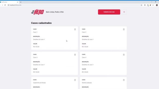 Layout Be The Hero - ReactJS смотреть онлайн