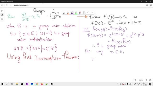 R/2piZ isomorphic to the unit circle in C| Application of first isomorphism theorem of group смотреть онлайн
