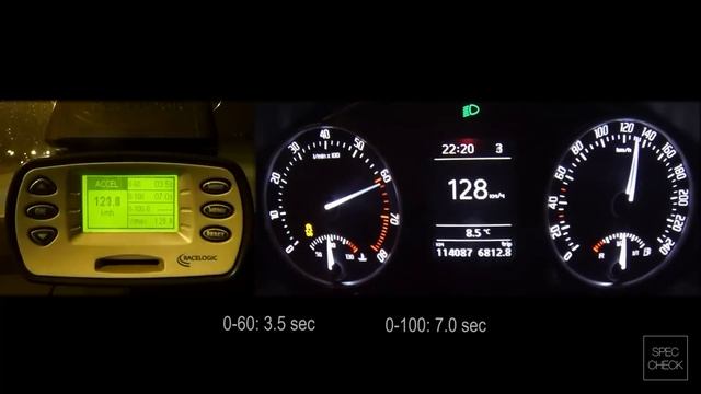 Skoda Octavia A5 1.8 TSI Revo 0-100 Racelogic Acceleration, 402m