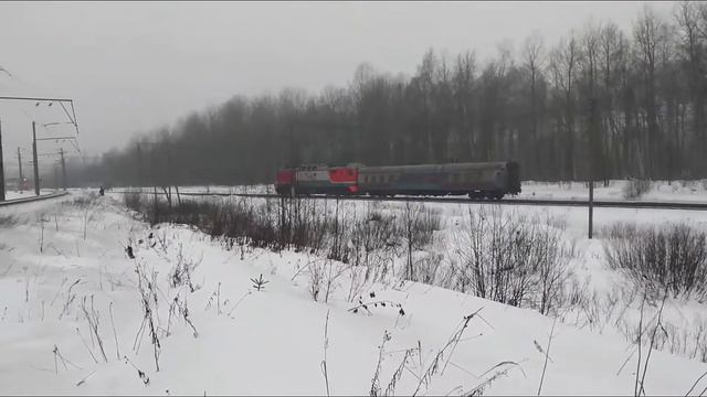 Электровоз ЭП2К-??? с вагоном дефектоскопом смотреть онлайн