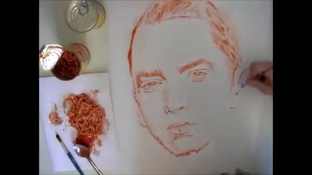 Портрет Эминема из спагетти