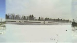 Сапсан зимой на скорости