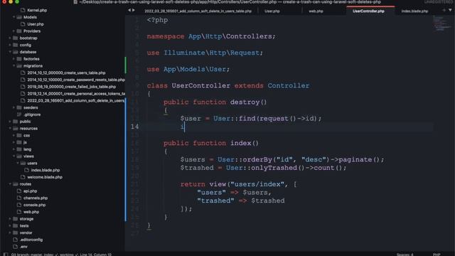 How to Create a Trash Can using Soft Delete - Laravel, PHP, MySQL смотреть онлайн