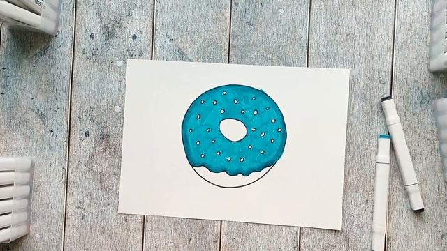 Как нарисовать красивый Пончик | Уроки рисования для детей смотреть онлайн