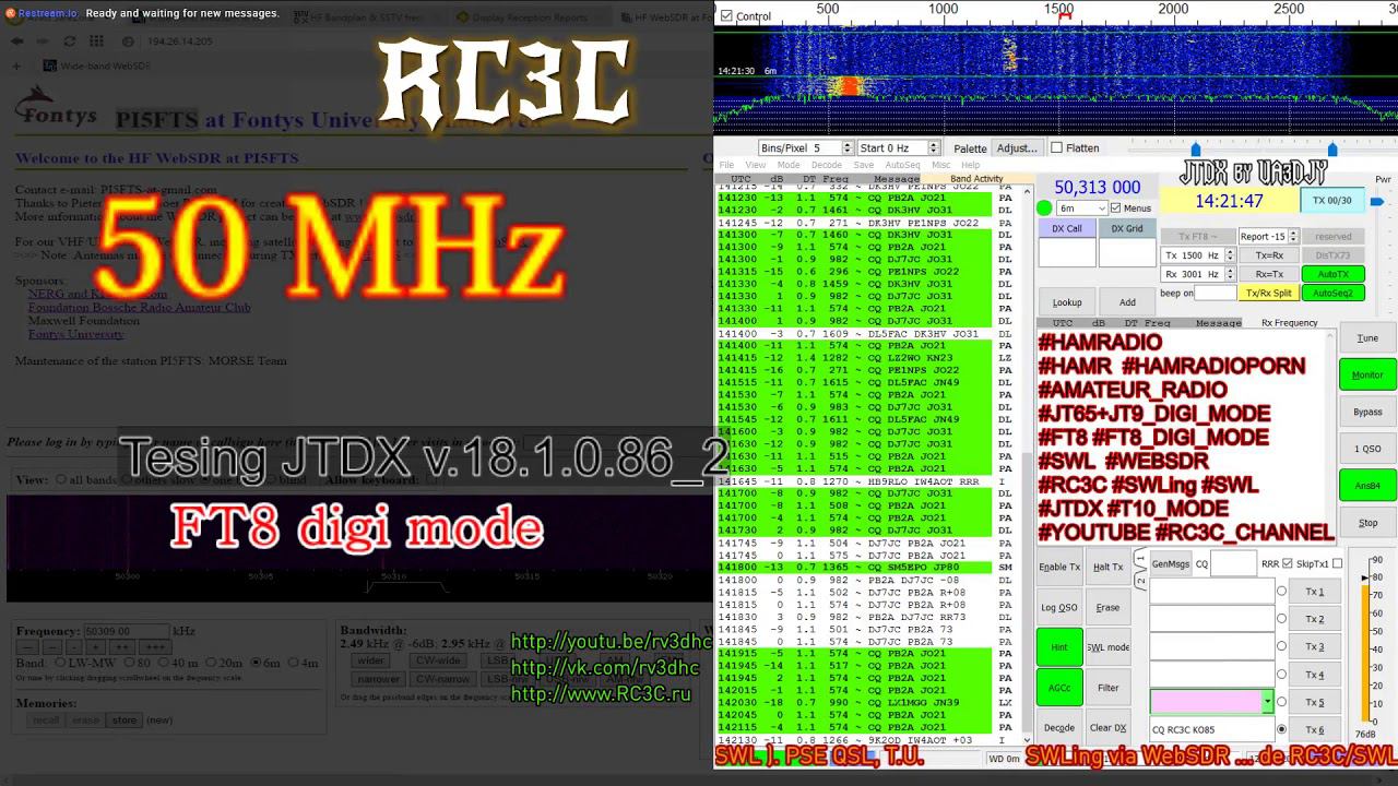 FT8 Activity On 50 MHz :: WebSDR SWL