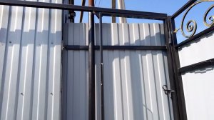 откатные ворота под углом  90  градосов