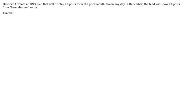 Wordpress: Creating an RSS feed with all of the prior month's posts смотреть онлайн