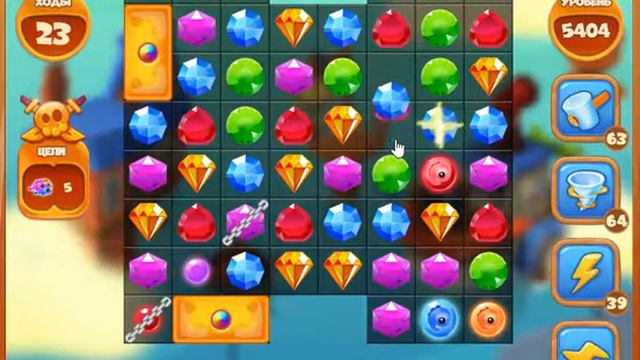 5404 уровень в игре Сокровища Пиратов. смотреть онлайн