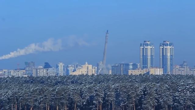 Снос телебашни в Екатеринбурге 24 марта 2018, лучшие ракурсы смотреть онлайн