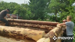 Баня из бревна на садовом участке !!!