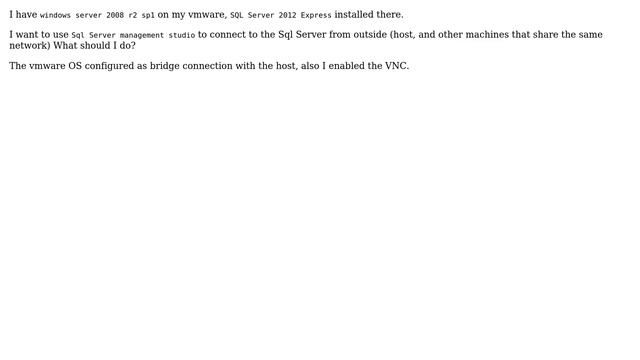 DevOps & SysAdmins: Connect to SQL Server installed on vmware from outside смотреть онлайн