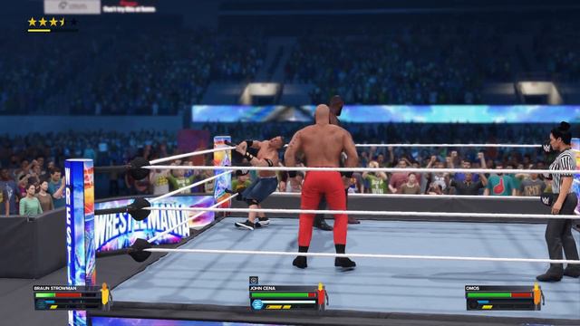 John Cena vs Braun Strowman vs Omos - WrestleMania Main Event Match | WWE 2K23 смотреть онлайн