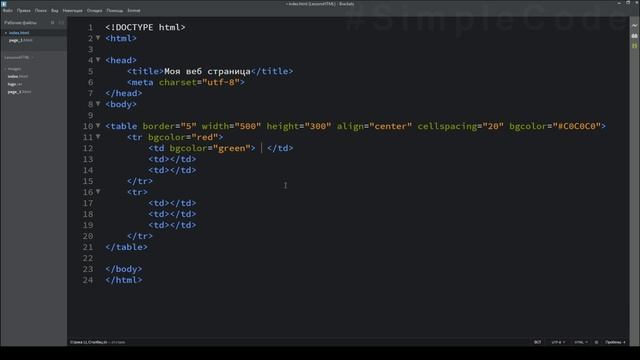 Таблица Пример Создание таблицы Тег table | tr | td | th |. HTML5 Для начинающих. #10 смотреть онлайн