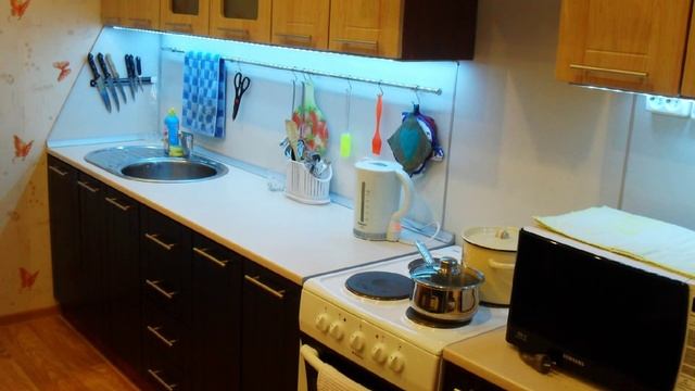 Светодиодная подсветка на кухне своими руками LED lighting in the kitchen with his hands смотреть онлайн