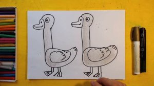 Как нарисовать ДВА ГУСЯ / Урок рисования для детей от 3 лет