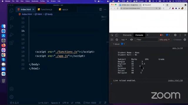 JavaScript Live Class 5 Part 1 , JavaScript Result application || Sorobindu смотреть онлайн