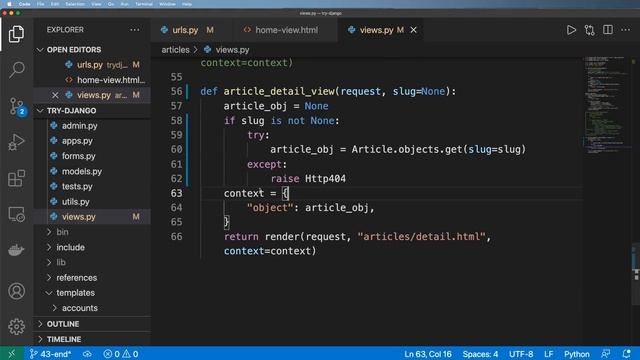 43 - Slugs in Dynamic Urls - Python & Django 3.2 Tutorial Series смотреть онлайн