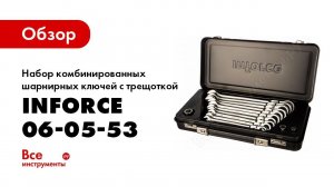 Обзор: Набор комбинированных шарнирных ключей с трещоткой 13 предметов Inforce 06-05-53