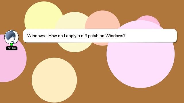 Windows : How do I apply a diff patch on Windows? смотреть онлайн