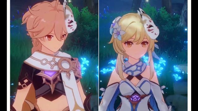 Aether and Lumine humming Ayaka's song [CN] смотреть онлайн