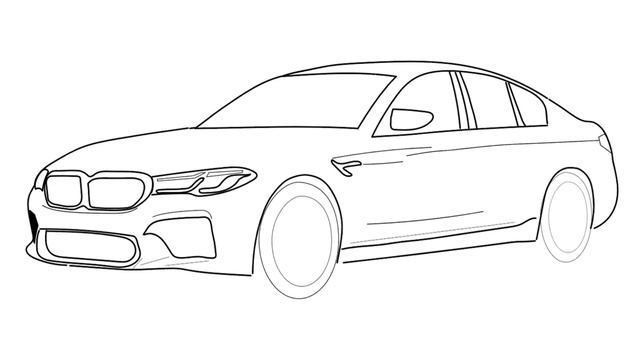 How to draw a BMW M5 F90 2021 / drawing bmw m5 competition step by step easy смотреть онлайн