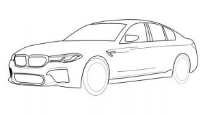 How to draw a BMW M5 F90 2021 / drawing bmw m5 competition step by step easy