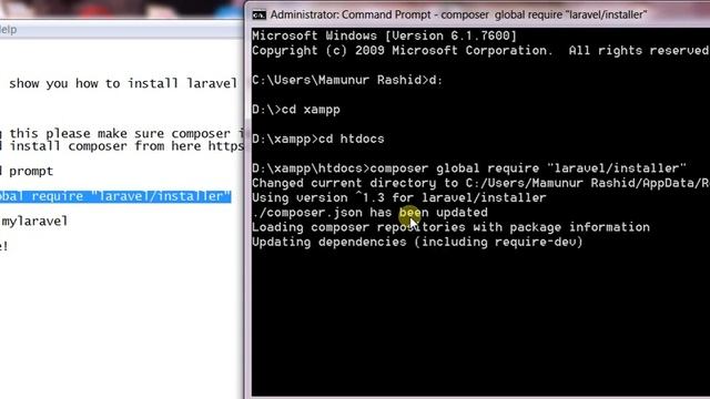 Install laravel 5.2 via Laravel Installer in windows 7 смотреть онлайн
