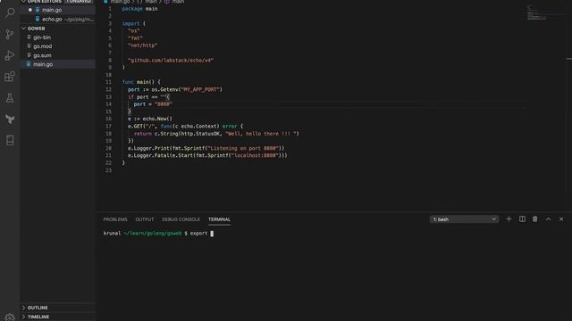 RESTful API in Golang using Echo - env variable смотреть онлайн