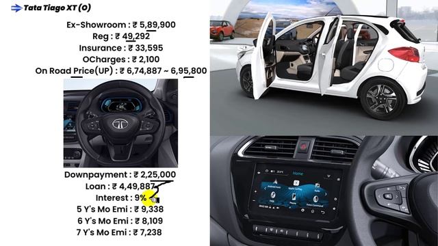 2023 Tata Tiago Price | Tata Tiago XT (O) Onroad Price 2023,bank Loan,downpayment