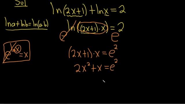 How to Solve the Logarithmic Equation ln(2x + 1) = 2 - ln(x) смотреть онлайн