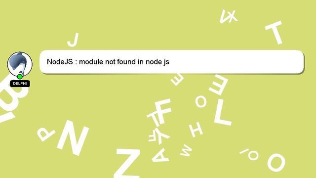 NodeJS : module not found in node js смотреть онлайн