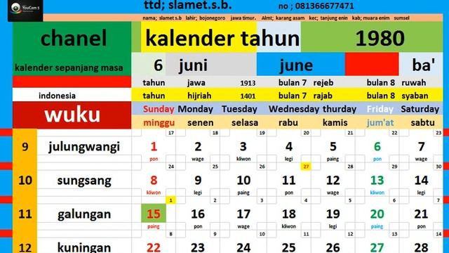 calendar 1980 complete pawukon - weton - java / hijri calendar market смотреть онлайн