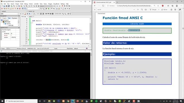 | Libreria Math.h | Fmod | Lenguaje C++ смотреть онлайн