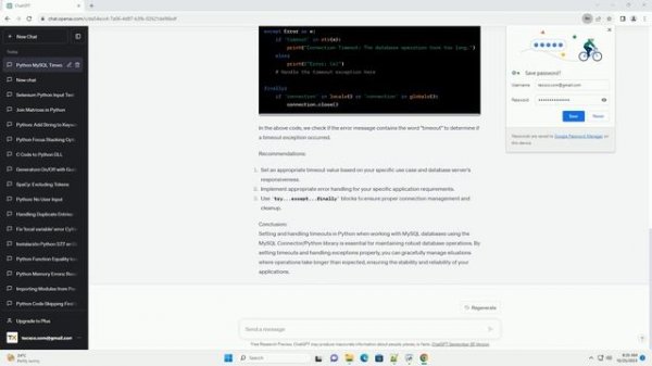 Python MySQL Connector Timeout