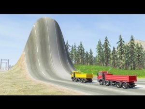 Cars Buses vs Giant Bulge _ BeamNG Drive машинки#мультики часть 23#