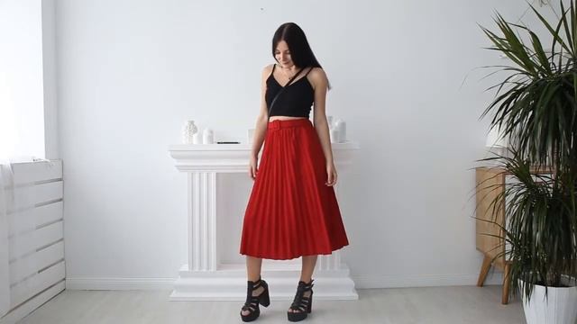 Обзор классной красной юбки с aliexpress - Red Women Skirt Review смотреть онлайн