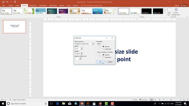 Power Point A4 Size Page  In Powerpoint 2016